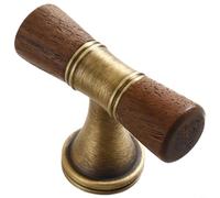 HpLive Poignée de meuble en laiton en bois, bouton de tiroir rétro, tire-porte antique, quincaillerie à trou unique pour armoire et commode, construction durable et look élégant, combinaison de bois