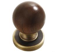 HpLive Poignée de meuble en laiton en bois, bouton de tiroir rétro, tire-porte antique, quincaillerie à trou unique pour armoire et commode, construction durable et look élégant, combinaison de bois