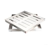 HpLive Siphon de sol en acier inoxydable avec cadre, caniveau de douche Gully - Couvercle de drainage pour extérieur, jardin, terrasse (30 x 30 cm)