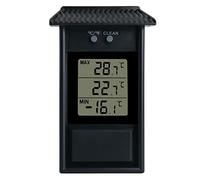 HpLive Thermomètre numérique Max Min pour Serre, Mini thermomètre numérique étanche, Jardin, intérieur, extérieur, Mur, Noir