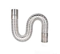 HpLive Tuyau d'échappement Ø 7 cm/Ø 8 cm pour chauffage à eau au gaz en feuille d'aluminium et acier inoxydable, tuyau d'évacuation flexible extensible, résistant à la chaleur jusqu'à 200 °C (Φ8 cm)