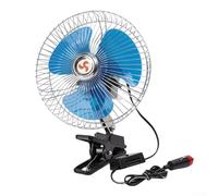 HpLive Ventilateur de voiture 12 V/24 V, 2 vitesses, rotatif avec cache vent métal, pour camions, bateaux, SUV, camping-cars (6 pouces, 12 V)