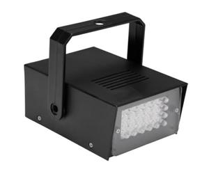 HQ-Power Mini-stroboscope puissant avec 24 LEDs blanches, compact et portable, idéal pour les fêtes à domicile, fréquence de flash réglable, fonctionne avec quatre piles AA (non incluses)