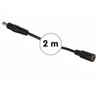 HQ-Power Rallonge, 24 VCC, 3 A, fiche DC 5.5 x 2.1 mm, mâle-Femelle, 20 AWG, 2 m, Noir