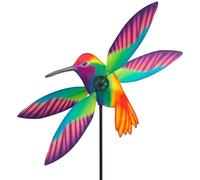 HQ Moulin à vent Colibri – Multicolore – Pour vent léger – Résistant aux UV – 112 cm – Tige incluse