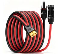 HQFIXDO Câble d'extension de panneau solaire vers XT60 de 3 m pour Ecoflow Anker SOLIX BLUETTI, connecteur solaire 12 AWG M-C-4 vers XT60 pour générateur de centrale électrique portable