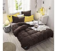 HQHYGM GUOJM Parure de lit,Housse de Literie en Velours Côtelé Épaississement Chaud Solide Housse de Couette Textiles de Maison Moelleux Double Rayé Flanelle Housse de Couette Doux au