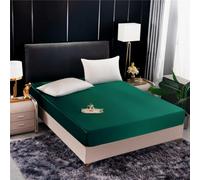 HQHYGM Protège-Matelas Drap-Housse de Couleur Unie Housse de Matelas en Satin avec Drap-Housse à Bande élastique, 5,140x190x25cm