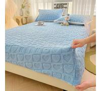 HQHYGM Surmatelas Drap-Housse en Velours, Linge de lit en Peluche, Couvre-Matelas épais