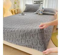 HQHYGM Surmatelas Drap-Housse en Velours, Linge de lit en Peluche, Couvre-Matelas épais