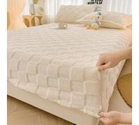 HQHYGM Surmatelas Drap-Housse en Velours, Linge de lit en Peluche, Couvre-Matelas épais