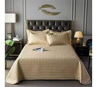 HQHYGM TFBHL Ensemble de Couvre-Lits matelassés 3 pièces, Couvre-lit Double, Ensemble de literie Toutes Saisons, avec 2 taies d'oreiller (Camel, 230 x 250 cm)