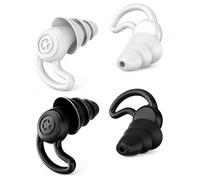 HQRKOTM 2 Pièces Bouchons D'oreille,Anti Bruit Sommeil,Réutilisables,Pour le Sommeil,Les études et les Voyages(Noir+Blanc)