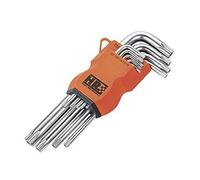 HR 170615 Jeu de 9grandes clés Torx inviolables haute résistance HR Acier chrome-vanadium Support en plastique
