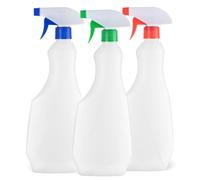 HR Hogar | Pack de 3 Bouteilles Pulvérisateur Spray 500 mL - Assortiment de Couleurs - Fabriqué en Espagne - Aerosol en PEHD Résistant et Recyclable avec Embout Réglable pour Nettoyage et Jardinage