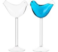 Hravox 2pcs Flûtes À Champagne En Forme D'oiseau, 150ml Verres À Cocktail | Flûtes À Vin En Verre Transparent En Forme D'oiseau, Flûtes À Champagne De, Verres À Vin Pétillants Élégants