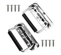 HREDZEO Poignée Pliante à Ressort,2 Pcs Porte en Métal Extracteur Poignée Poignée de Coffre en Métal, Caisse Poignée Encastrable Poignée de Caisse pour Boîte de Rangement Toolbox