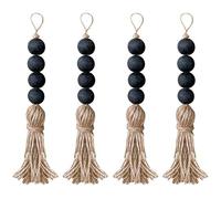 Hreyywo Placard Art Artisanat Ferme Rustique Bois Perle Guirlande DéCor à Suspendus Tiroir Bouton Cadeau Pendentif Porte PoignéE avec Glands