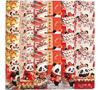 Hrippy Enveloppes Rouges du Nouvel an Chinois 2026, Lot de 24, Porte-Bonheur Traditionnel Chinois Hong Bao, avec Un Adorable Panda, pour Fête du Printemps Le Nouvel an Lunaire.
