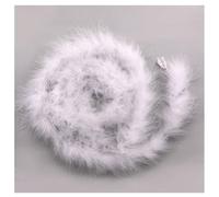 Hrlace 2 mètres de marabu - Boa en plumes naturelles - Guirlande de plumes de dinde - Guirlande de Noël pour bricolage, bricolage, mariage, Noël, danse, fête - 16 g - Blanc