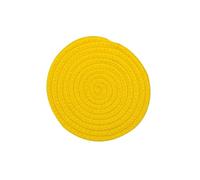 Hrlace Dessous de plat en fil de coton antidérapant élégant Dessous de plat en tissu Résistant à la chaleur Sets de table ronds tressés pour la cuisine et la pâtisserie, 1 pièce Jaune 24 cm