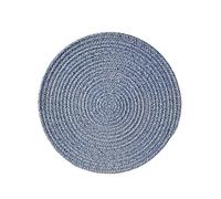 Hrlace Dessous de plat en fil de coton antidérapant élégant - Résistant à la chaleur - Sets de table ronds tressés pour la cuisine et la pâtisserie - 1 pièce - Bleu gris 18 cm