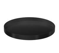 Hrlace Plateau décoratif rond noir - Plateau de service - Plateau décoratif en métal - Décoration de table - Bijoux - Organisateur cosmétique - Assiette à bougie - Plateau à café pour salon, salle de