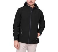 HRM Veste à Capuche Softshell Hommes, Noire, Taille 5XL I Blouson Homme Premium Imperméable I Colonne d’Eau 5000mm I Veste fonctionnelle I Vêtement de Travail I Habits Homme Haut de Gamme et Durables