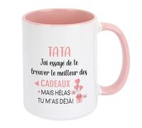 Hroanc Cadeau Tata Mug 330 mL Idee Cadeau Tante Anniversaire Cadeaux Pour Tata Noel Cadeaux Tatie Noël Anniversaire Fête Des Mères Saint Valentin Retraite Remerciement Tasse Fete Des Meres Original