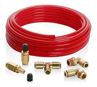 Hromee Service de ligne d'air pour suspension à ressort pneumatique avec raccords, valves Schrader et composants de rechange pour coussin gonflable de 6 m