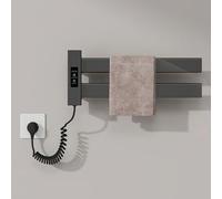 HRSMTY Warm Towel Mini/Porte-Serviettes Chauffant Mural Radiateur Sèche-Serviettes Électrique 450×180mm Chauffe-Serviettes à Température Réglable avec Minuterie Faible Consommation Salle de Bain