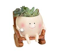 Hrtyvhin Pot de fleurs viande en résine, pot de fleurs, forme de chaise à bascule, boîte de fenêtre, cactus, pot de plantes, cadeau pour mère, chambre à coucher, décoration de bureau, résine de dessin