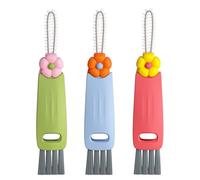 HRXFOZ Lot de 3 brosses de Nettoyage 3 en 1 pour Couvercle de Tasse, brosses de Nettoyage multifonctionnelles avec Bouche de Tasse, Espace et brosses d'angle, Poils en Nylon Plastique, Blanc et Bleu