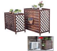 HRXQ Cache Climatiseur Exterieur Bois Massif Cache Clim Exterieur Planche en Bois Épaissi Climatiseur Unité Extérieure Support De Fleurs pour Cacher Le Climatiseur (Size : S)