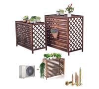 HRXQ Cache Climatiseur Extérieur Bois, Support De Climatisation Cadre Décoratif Élégant Et Durable Pour Protéger Votre Climatiseur Des Intempéries Et Du Soleil, Pour Le Jardin, Balcon Et Décoration(L)
