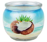 HS Candle Bougie parfumée en verre, noix de coco, crémeuse et exotique | Jusqu'à 22 heures de combustion, notes tropicales douces pour des moments de bien-être détendus et une petite sensation de