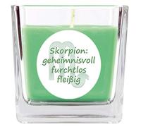 HS Candle Scorpio Bougie parfumée Scorpio Scorpio Signe du zodiaque dans un bocal à bonbons - Nombreux motifs au choix 190 g - Durée de combustion jusqu'à 50 heures