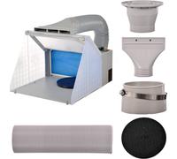 HS-E420DCLBK cabine de peinture modle portable avec clairage et aspiration rglables