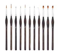 HS Lot de 11 Pinceaux Peinture Détail Fins, Kit Pinceau Précision pour Acrylique Aquarelle Huile et Maquette, Set Pinceaux Miniatures Manche Triangulaire pour Nail Art Figurines et Modélisme