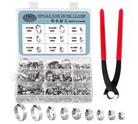HSEAMALL 180PCS colliers de serrage en acier inoxydable avec pince pour tuyau, 9 tailles 6-25.6 mm collier de serrage pour tuyau de carburant