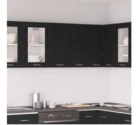 HSF®Armoire Haute - optimisation'espace - Armoire suspendue Pour cuisine, Chêne noir 60 x 31 x 60cm - bois d'ingénierie qso874168