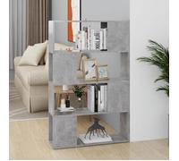 HSF®Meuble de séjour Contemporain - Bibliothèque Meuble de rangement - Séparateur de pièce Gris béton - 80x24x124,5cm tfh8633