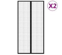 HSF®Rideaux de porte anti-insectes 2 pcs et aimants noir 220x100 cm - Anti-Insectes, Facile à Installer @EU462184