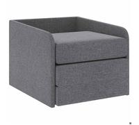 HSF""TOP Fauteuil convertible - Chiase-Canapé,Fauteuil simple - 59,5 x 72 x 72,5cm - gris clair tissu 9_491202