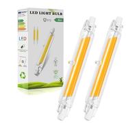 Hsientpe Ampoule R7S LED 118mm Dimmable 20w, R7S LED 118mm Haute Lumière COB Remplacer Lampe Halogène 150W 200W, Blanc Chaud 3000K,2000LM, Éclairage à Faisceau 360°, Pack de 2