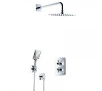 HSK Ensemble de douche 2.04 Softcube, avec support mural courbé, chromé, 1002204-KB15, Exécution: avec pomme de douche Softcube super-plat, 550x350x2mm