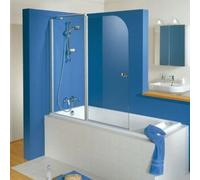 HSK Exklusiv Fixation de baignoire avec élément fixe, dimensions : 130 x 140 cm, élément fixe gauche, 446130-L-SO-50, Cabines de douche: Couleurs spéciales : transparent ESG