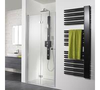 HSK Exklusiv porte pliante à charnières pour niche, dimensions : 75 x 200 cm, butée à charnière à gauche, 406075-L-41-120, Cabines de douche: Aspect chromé : Verre véritable TwinSeal