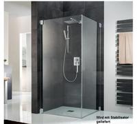 HSK K2 Porte battante avec panneau latéral, sans cadre, K2.20, dimensions : jusqu'à 102,0 x 200,0 cm, butée pivotante à gauche, K2.20-L-41-120, Cabines de douche: Aspect chromé : Verre véritable TwinS