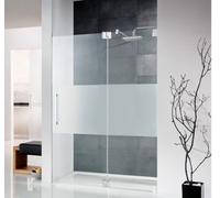 HSK K2 porte battante sans cadre à charnières avec panneau fixe pour niche K2.04, jusqu'à 1000x2000mm, butée à charnière à droite, K2.04-R-41-50edelglas, Cabines de douche: Aspect chromé : ESG clair a
